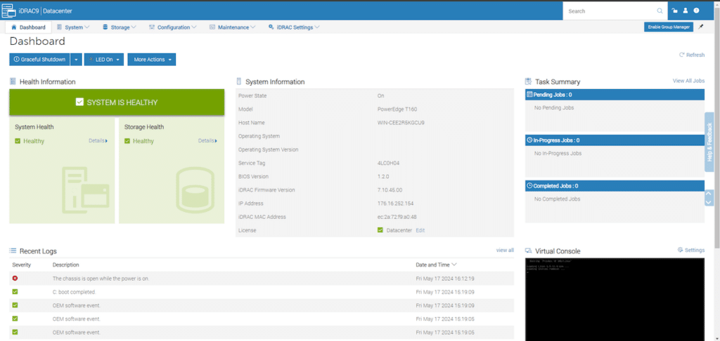 dell poweredge t160 idrac9