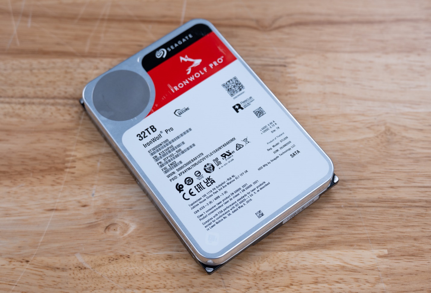 Seagate IronWolf Pro 32TB top view.